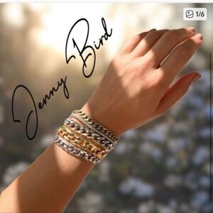 Jenny Bird Austin Cuff Multi Strand Gold And Silver Chain Bracelet